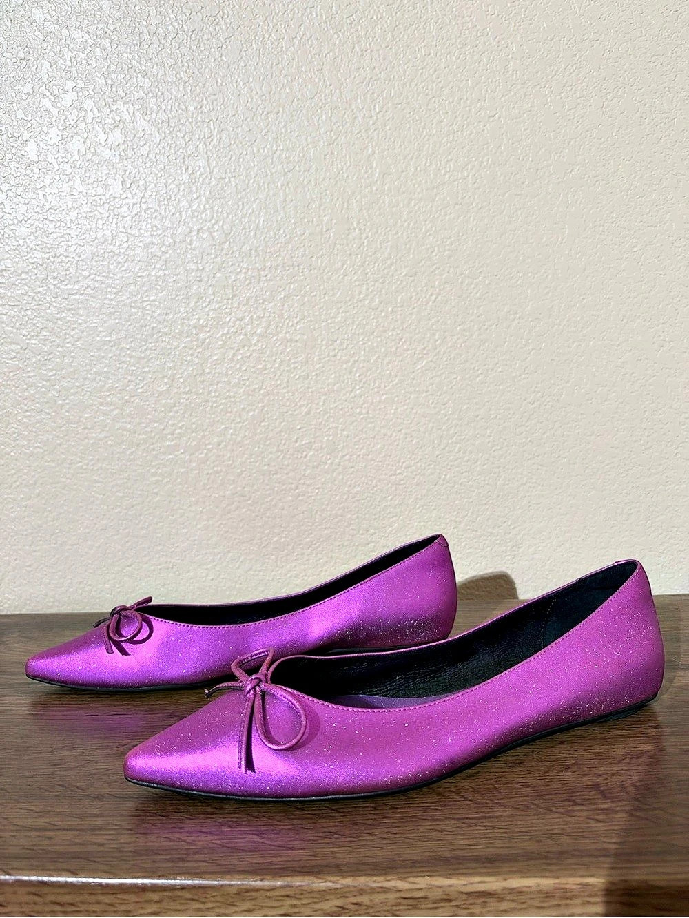 Jeffrey Campbell Purple Pointed-Toe Bow Flats US 8